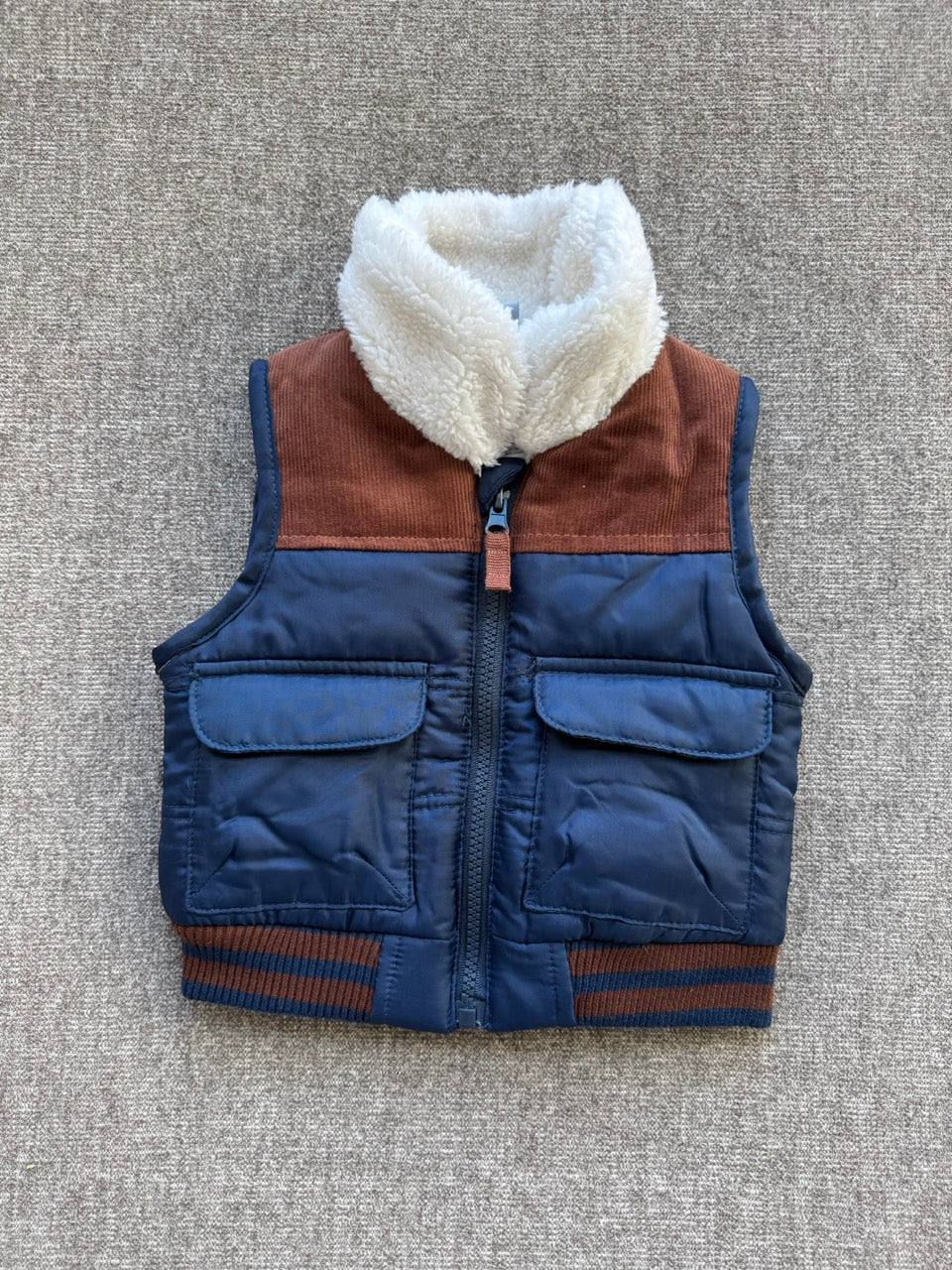 Seller #114 Little Lad navy vest with corduroy detail boys size 12 months