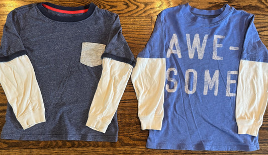 #75 Carter’s Boys Set of Two Layered Look LS, Size 5T