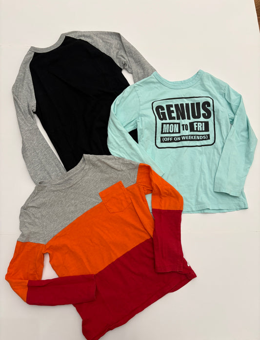 #121 boys 5/6 set of 3 shirts, VGUC/GUC