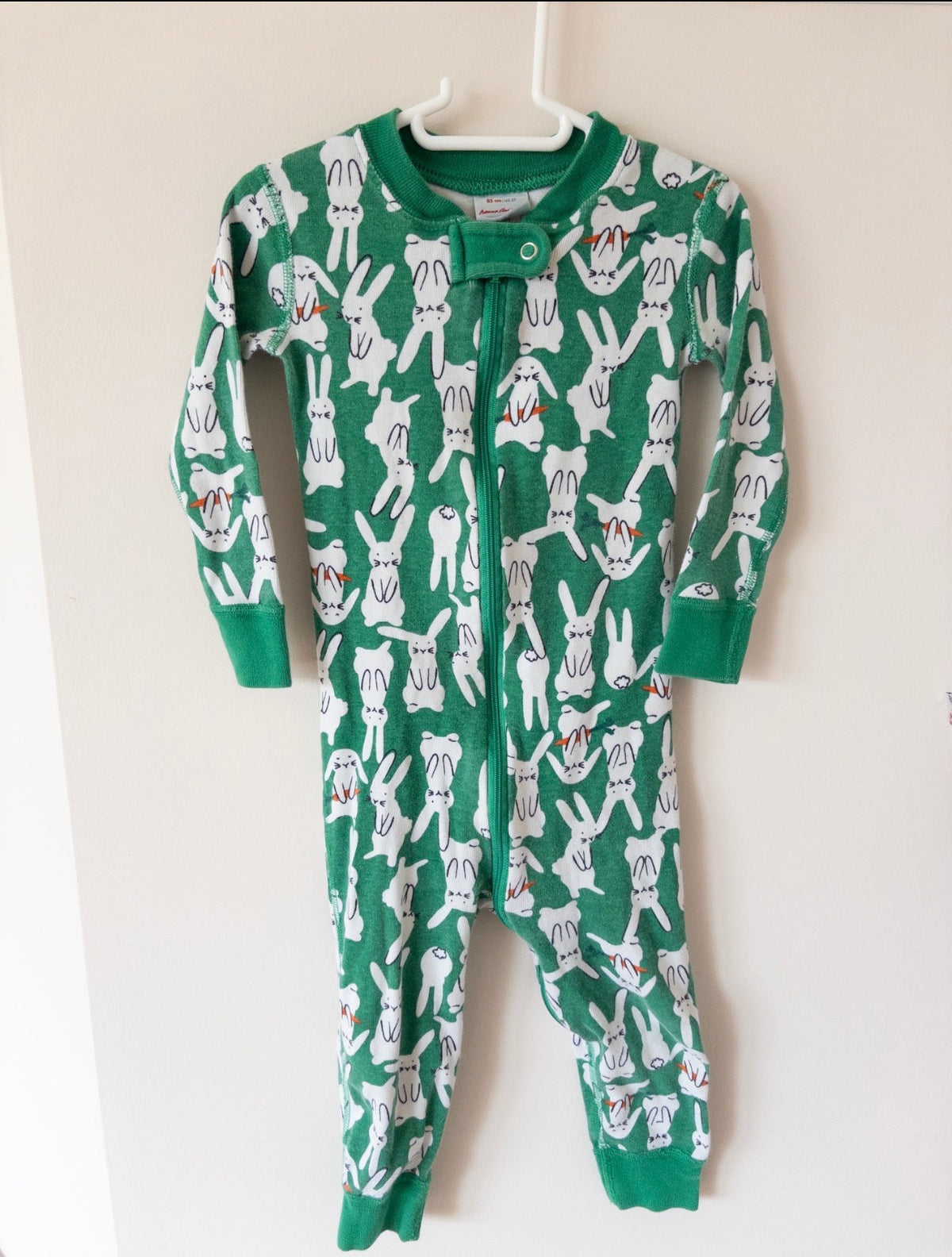 #36 Hanna Anderson 2t girls green bunny pajamas EUC