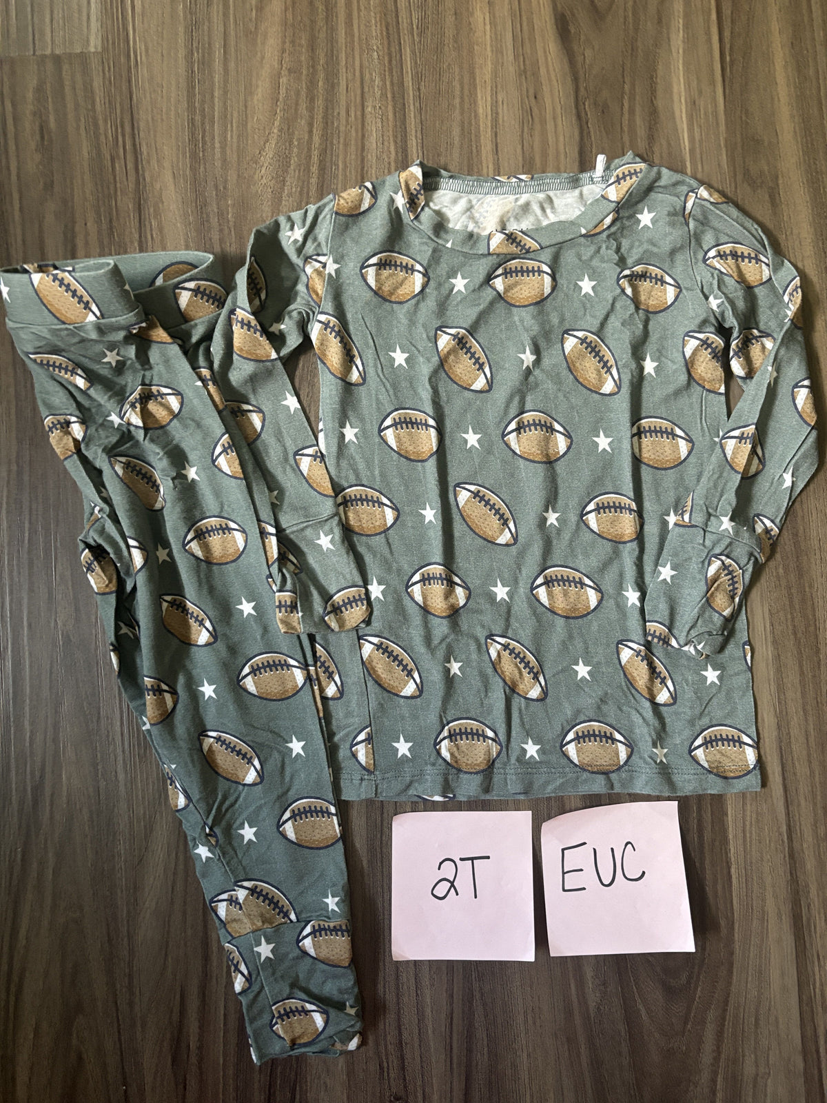 #138 - 2T EUC Bamboo (Bums & Roses) Football PJs