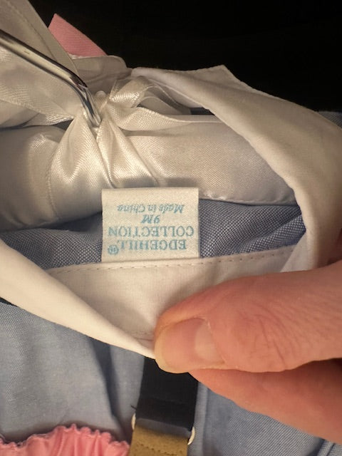 Edgehill Collection Baby Boys 9 Months Button-Front Shirt & Linen Suspender Shorts 2-Piece Set