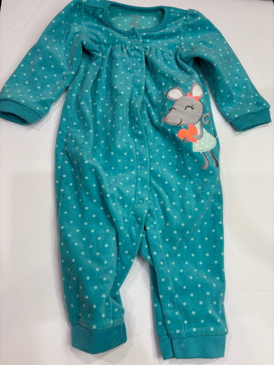 #86A girls 12 mo fleece pajamas, carters