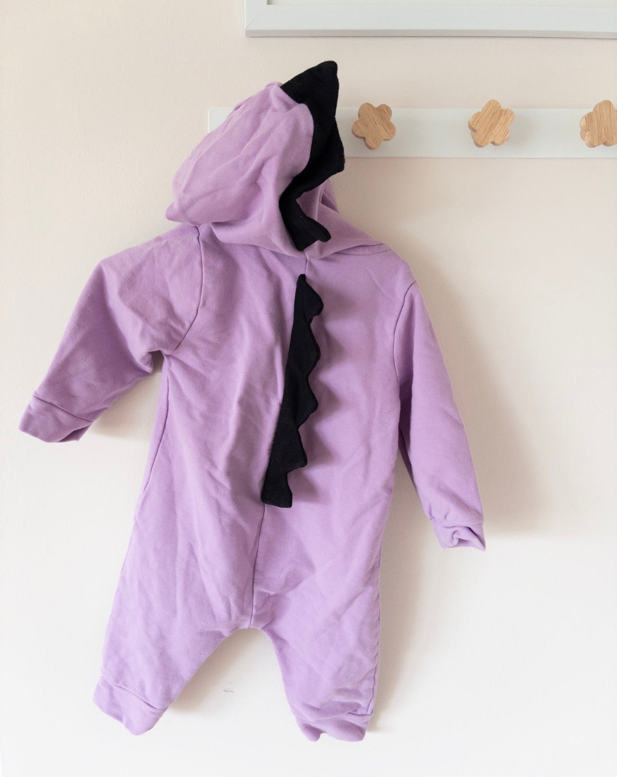 #36 Dinosaur zip up purple onesie 6-9 month