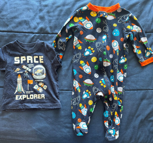 SELLER #6 3M Shirt / 6M Sleeper Space Bundle