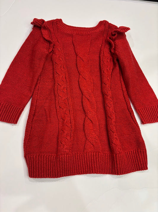 #86A girls red sweater dress, 12-18mo, children's place