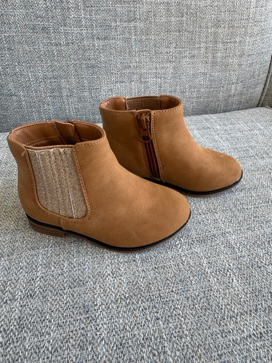 Seller #114 Cat and Jack brown boots with gold glitter girls size 7