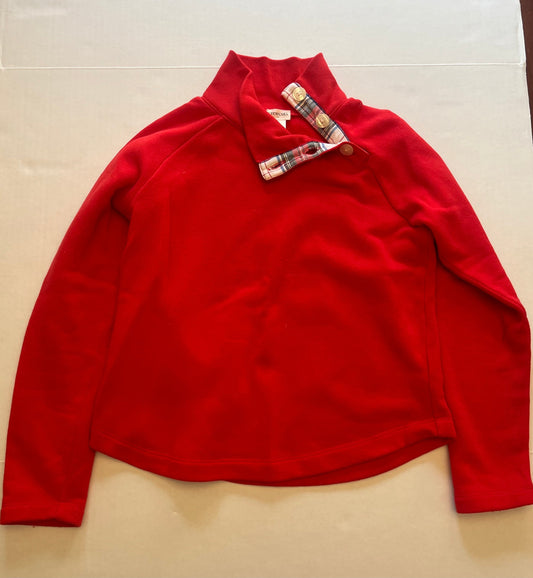 Seller 148 EUC Crewcuts button neck pullover size L (10) red with plaid. Great for the holidays! REDUCED!