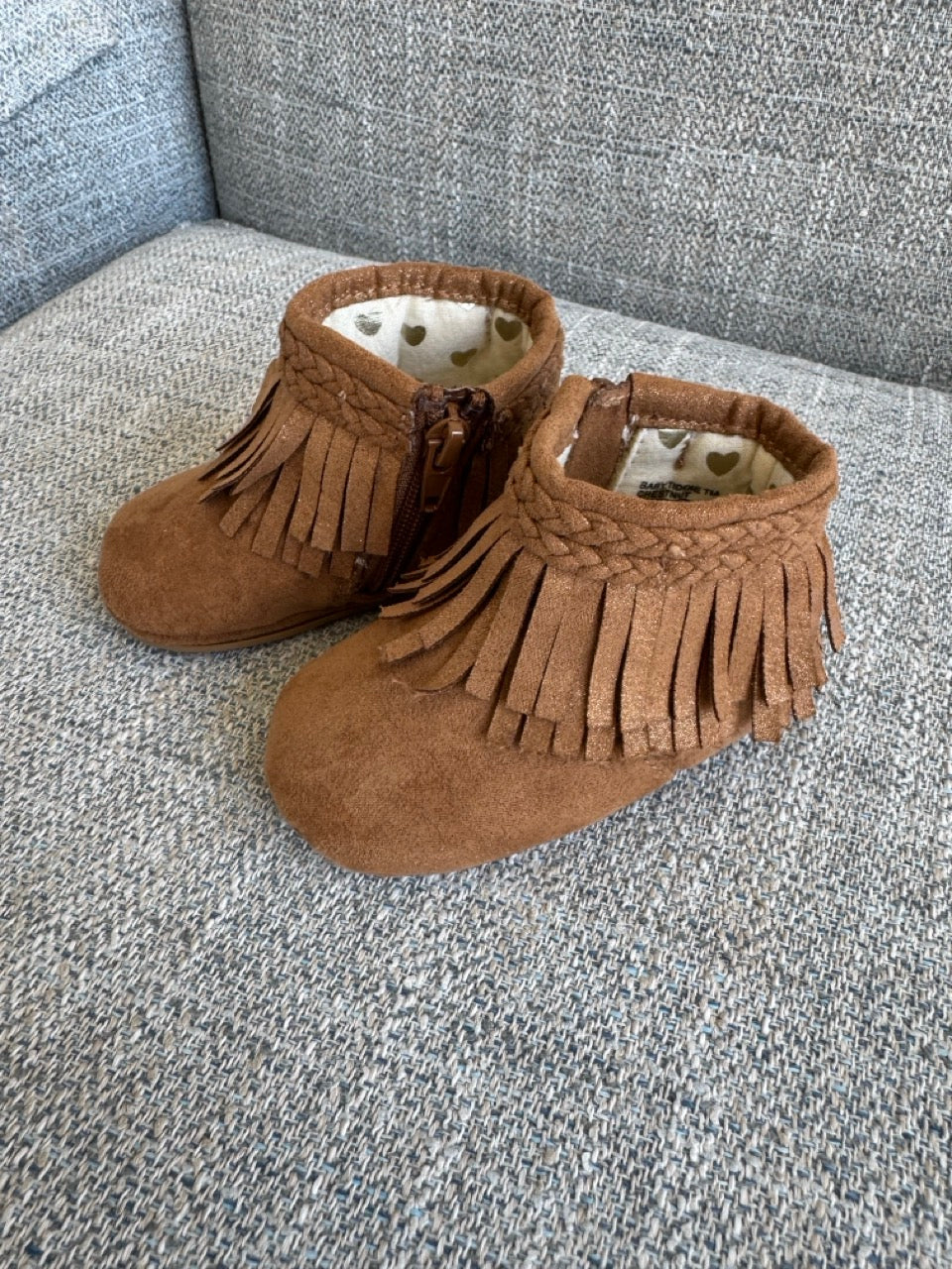 Seller #114 Born brown booties with fringe girls size 2