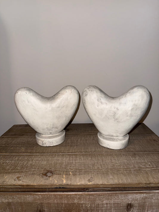 #106: REDUCED Heart Shaped Stone Book Ends