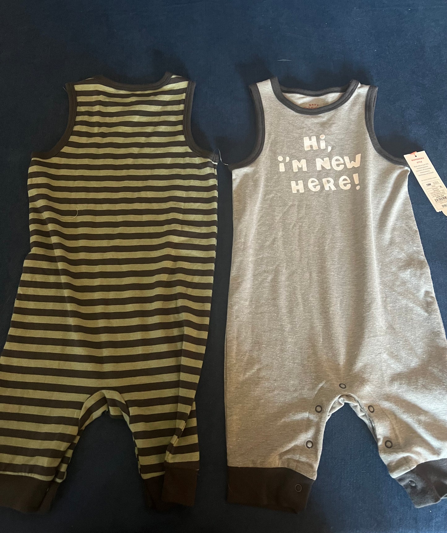 Cat and Jack Sleeveless Romper 2 Pack / 18 Months