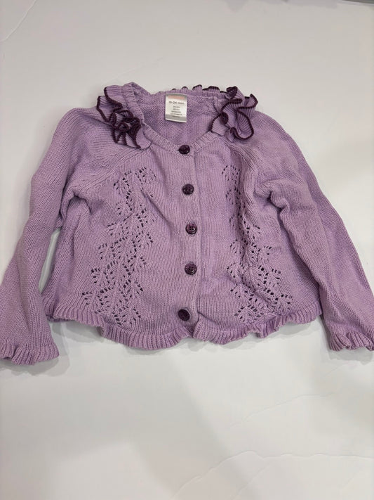 #86A girls 18 mo purple sweater, Gymboree