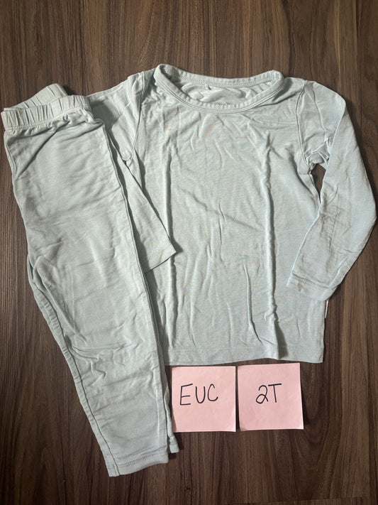 #138 - 2T EUC Bamboo (Milk + Coco) Blue PJs