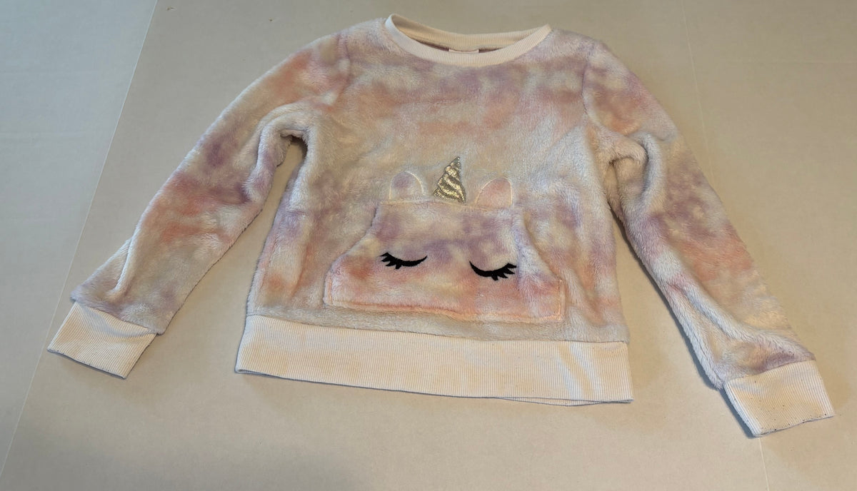 #25 Girls size 6 Jumping Beans unicorn fuzzy sweatshirt