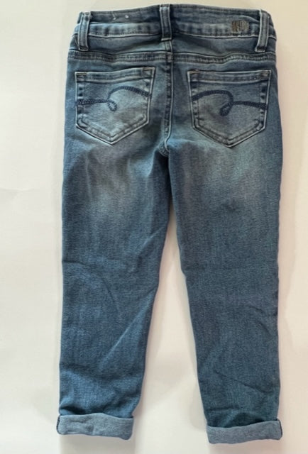 Justice Ankle Crop Jean with Lace Detailing Girls Sz 7