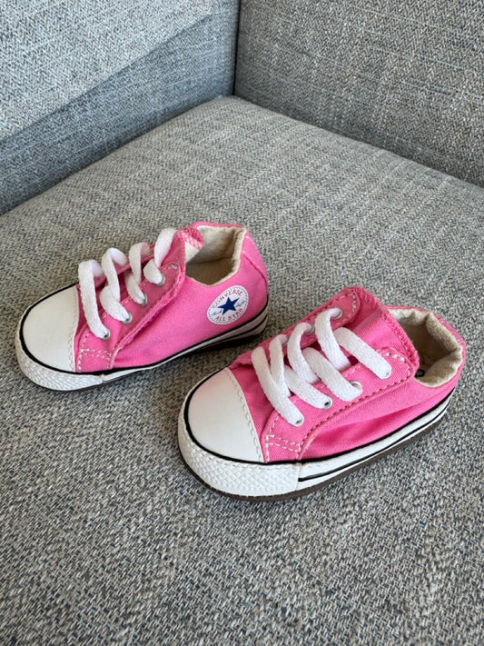 Seller #114 Converse pink shoes with Velcro top size 3