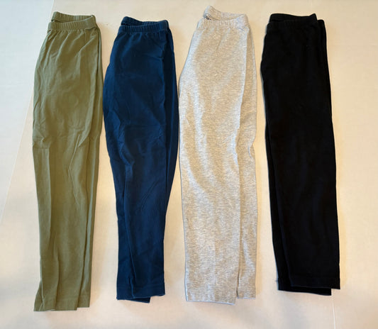 #25 Girls 6T Old Navy 4 pairs of leggings - green, gray, navy blue, black