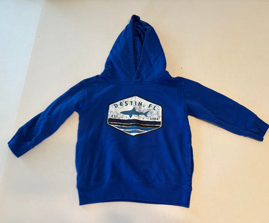 #25 Boys Youth XS (fit like 4/5) blue Destin hooded sweatshirt