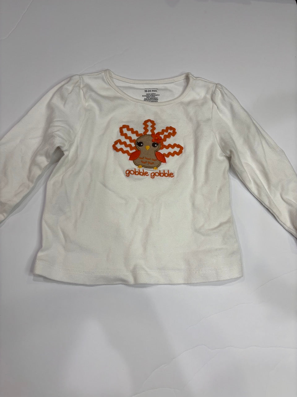 #86A girls 18-24mo thanksgiving shirt, gymboree