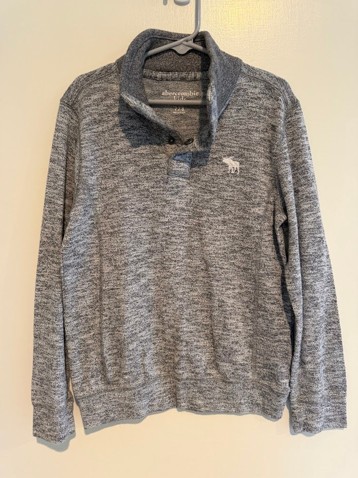 #9 Abercrombie Kids 7/8 Gray Long Sleeve with Snaps_VGUC