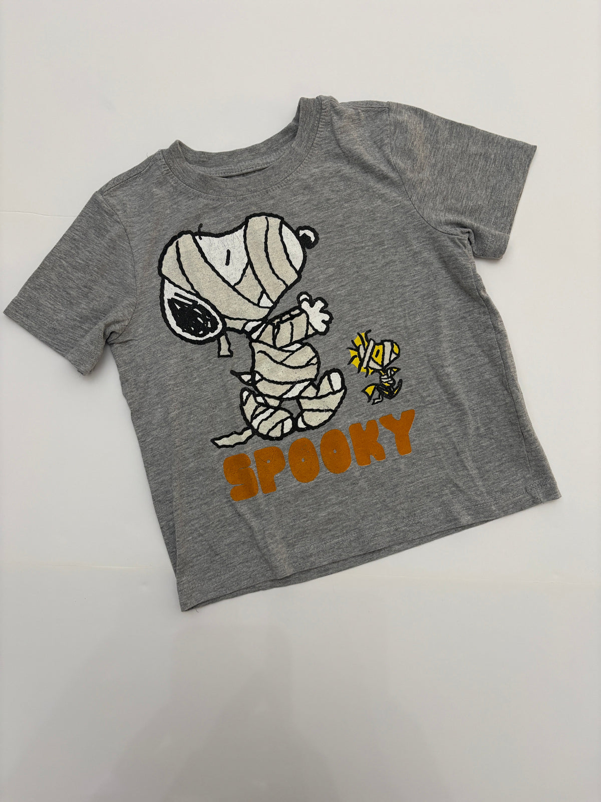 #121 boys/girls 4T Snoopy Halloween glow in the dark mummy shirt, GUC