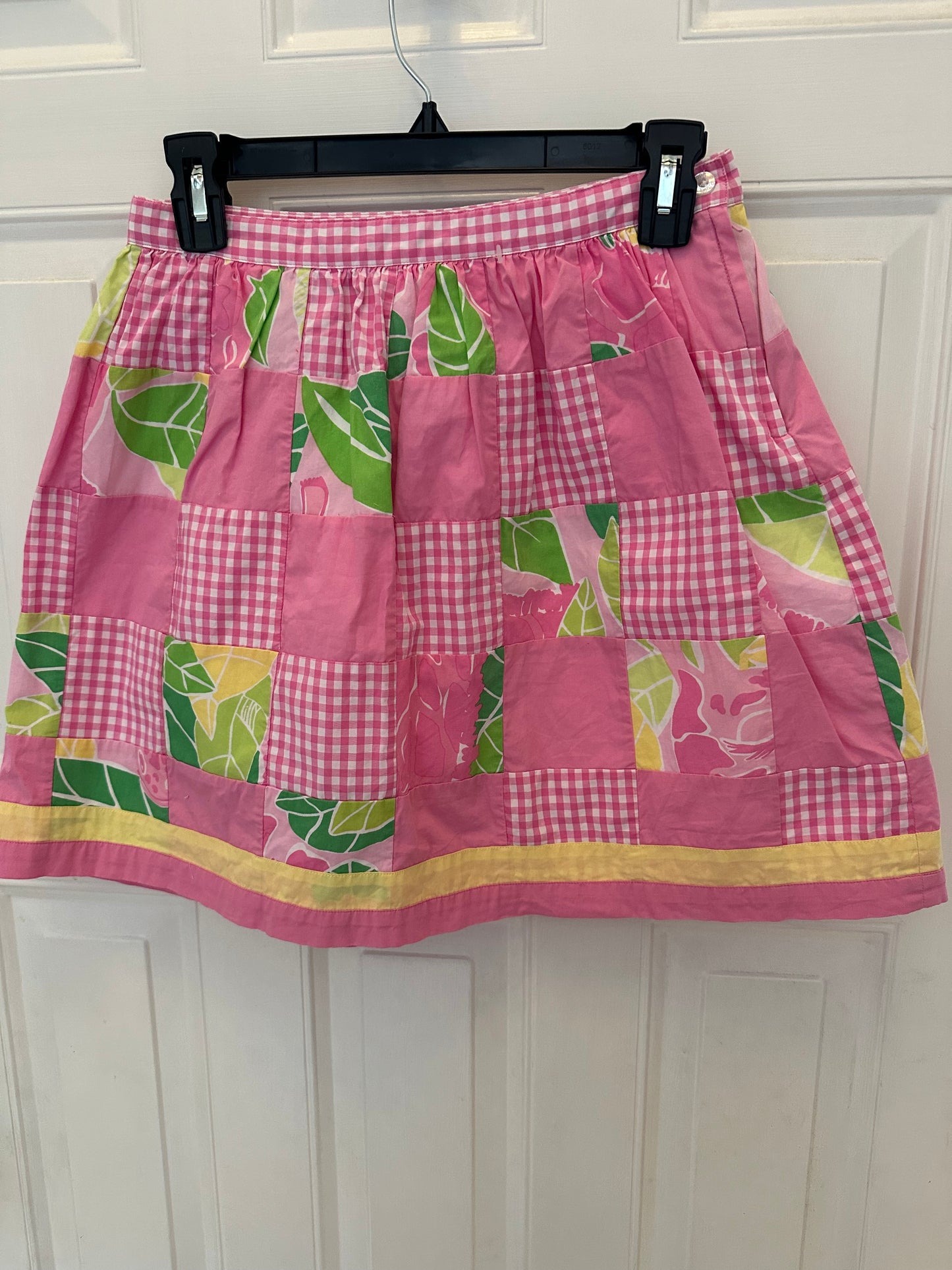 Lilly Pulitzer Girls Skirt Sz 16 Pink Patchwork