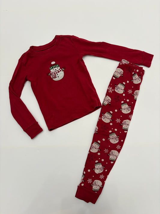 #121 boys/girls 5 Gymboree snowman pajamas, GUC