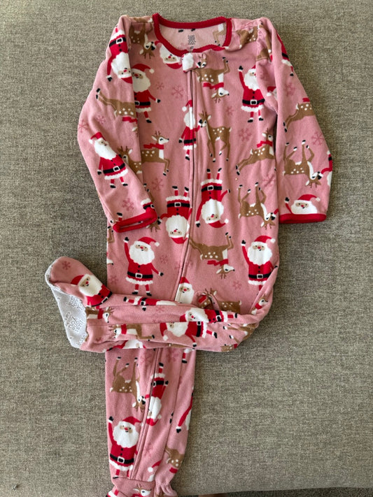 Seller #114 Just one you Christmas Santa fleece sleeper girls size 4T