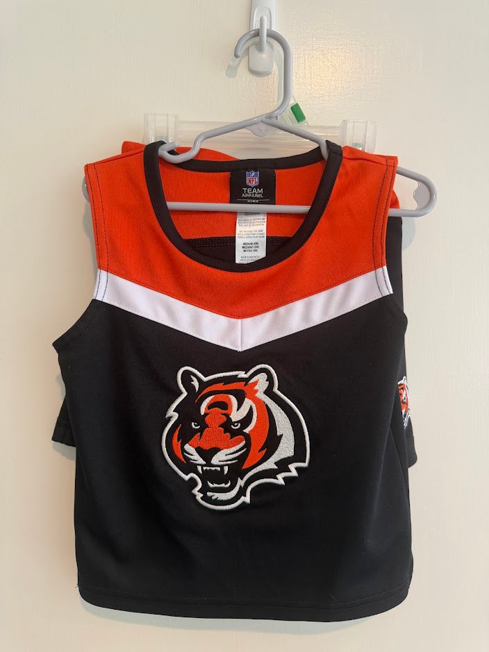 #9 Bengals Cheer Uniform - 2 Piece Girls 5/6 M EUC