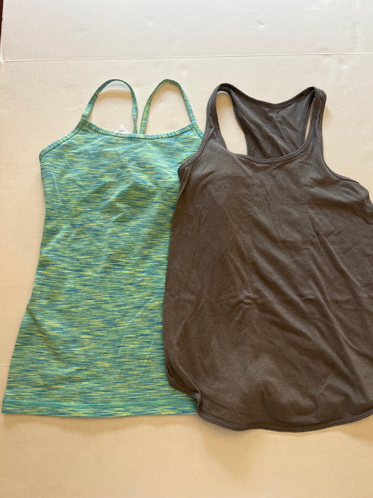 Seller 148 EUC IVIVIA tank in gray size 10 (no tag, fits like 10) and green tank with built in bra size 12(fits like 10)