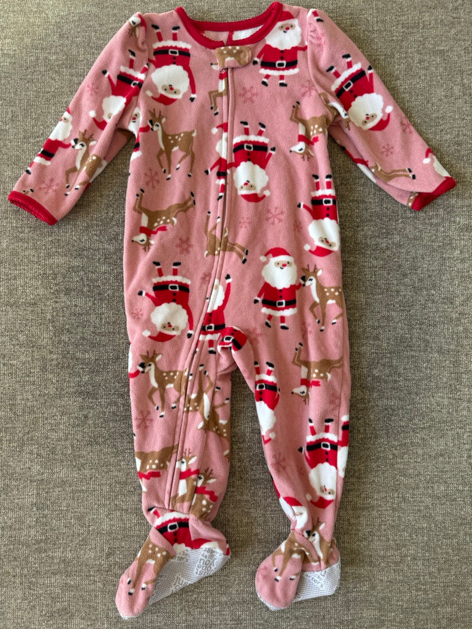 Seller #114 Just one you pink Christmas fleece sleeper