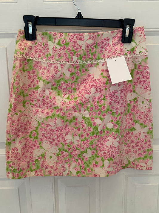 Lilly Pulitzer Women’s Sz 2 Skirt Pink Green Butterfly