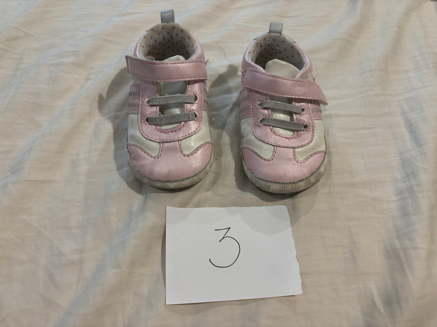 #98B - Size 3 - stride rite pink shoes - toddler girl