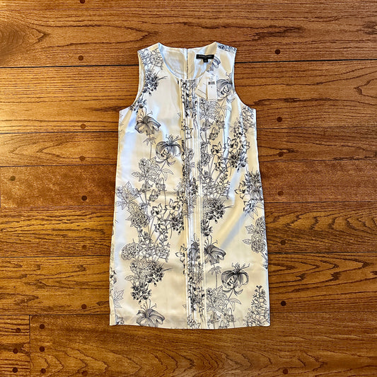 NWT Women's Banana Republic Sleeveless Dress, White Floral - size 2