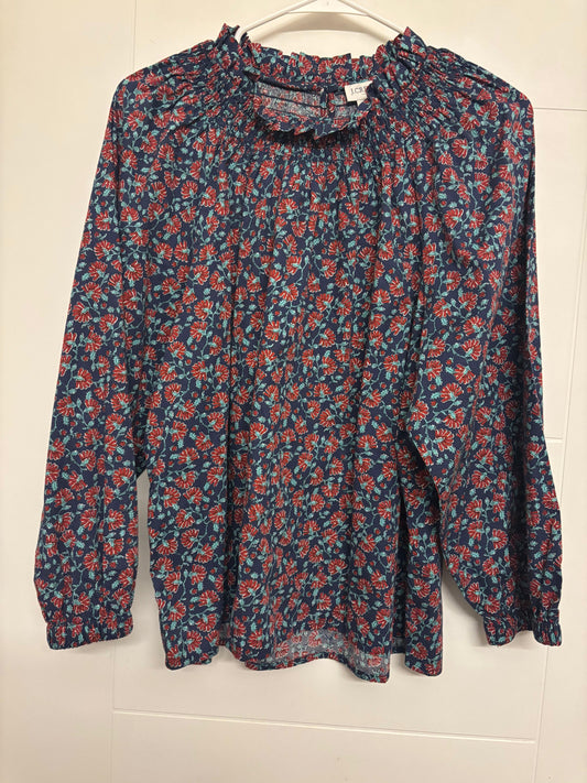 Seller #60 J. Crew Smocked Floral Blouse NWOT - Large