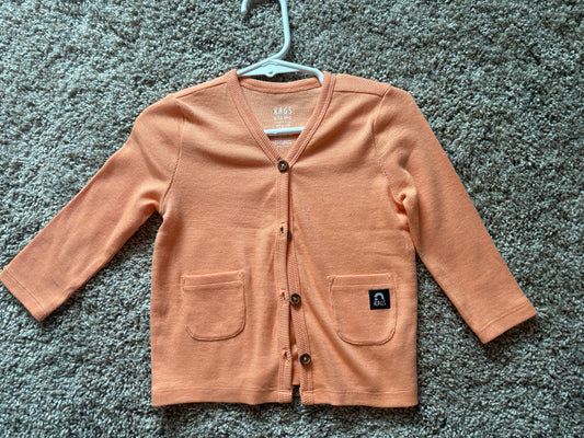 #20 RAGS Peach Cardigan 6-12 months