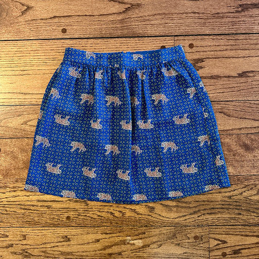 Women's J Crew Mercantile Skirt, Blue Tiger Print - size 2