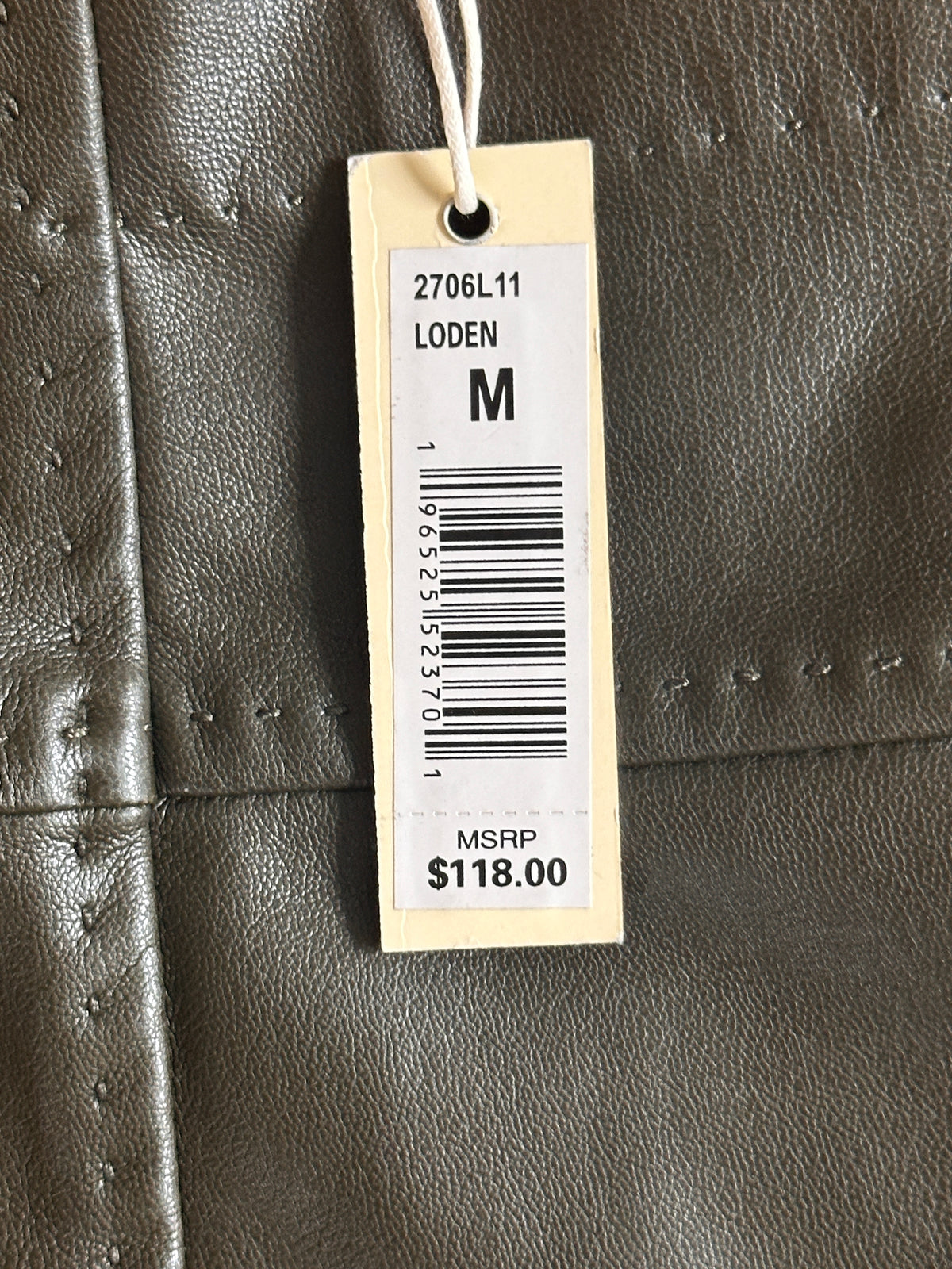 #163 NWT Max Studio Olive Green Faux Leather Miniskirt - Women's M