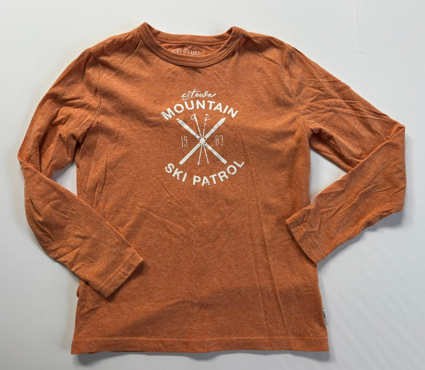 #101 Crewcuts Stowe Mountain Ski Orange Shirt Boys Size Medium/8-9