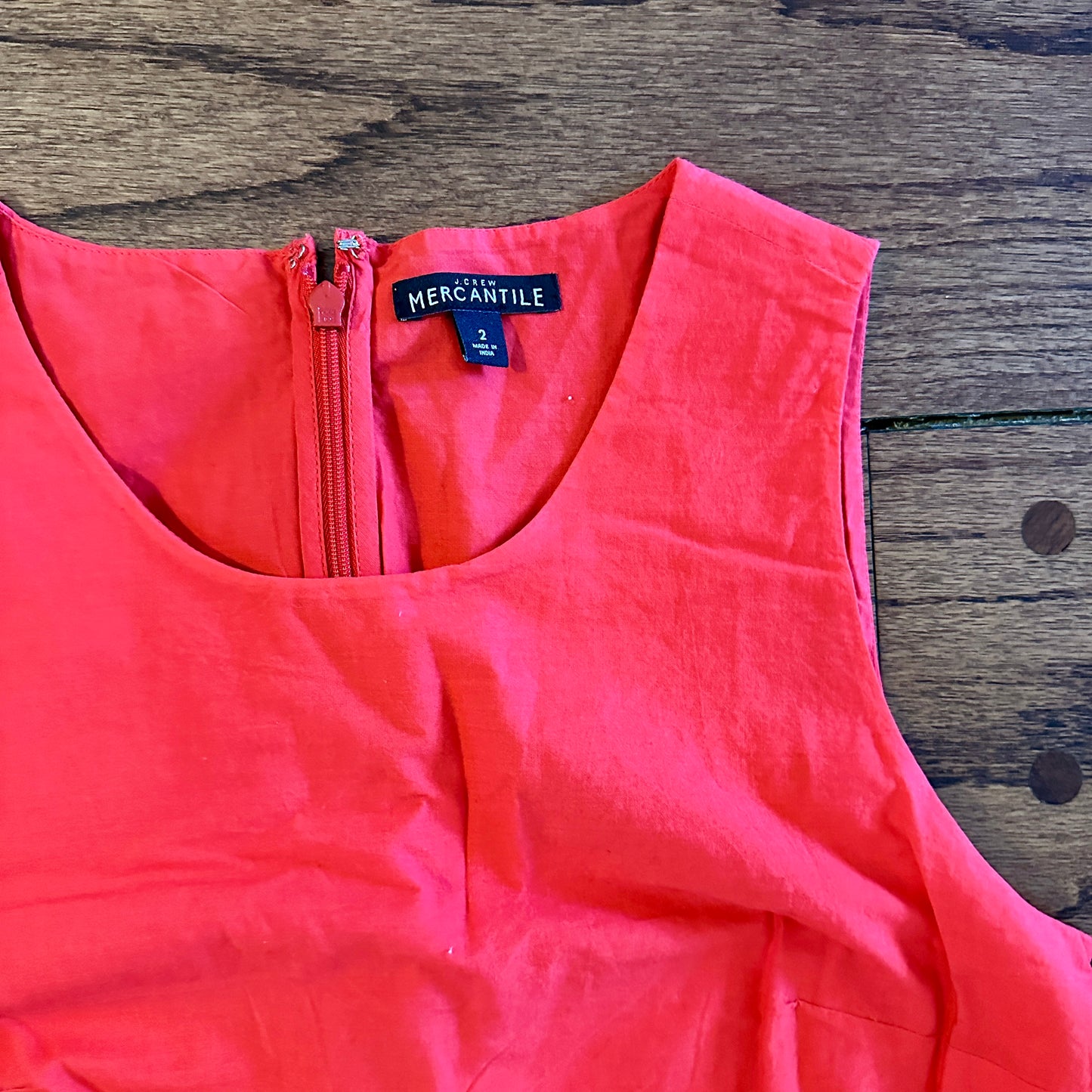 Women's J Crew Mercantile Sleeveless Dress, Salmon Red Color - size 2