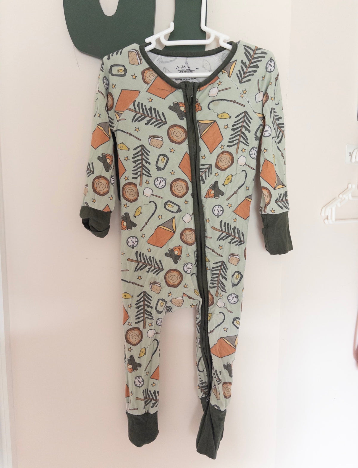 #36 boys 6-12 month Caden laden camping pajamas