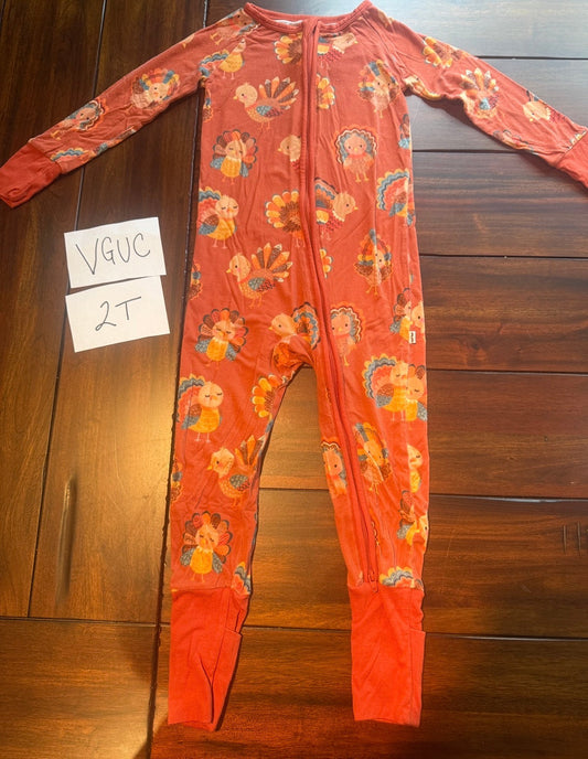 #51 Little Sleepies Grateful Gobbles 2T Zippy