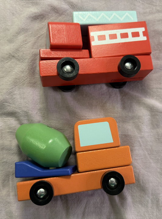 #103 Building Block Firetruck/Cement Truck Bundle