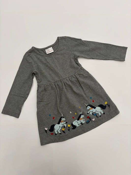 #121 girls 4T Hannah Andersson unicorn dress, EUC