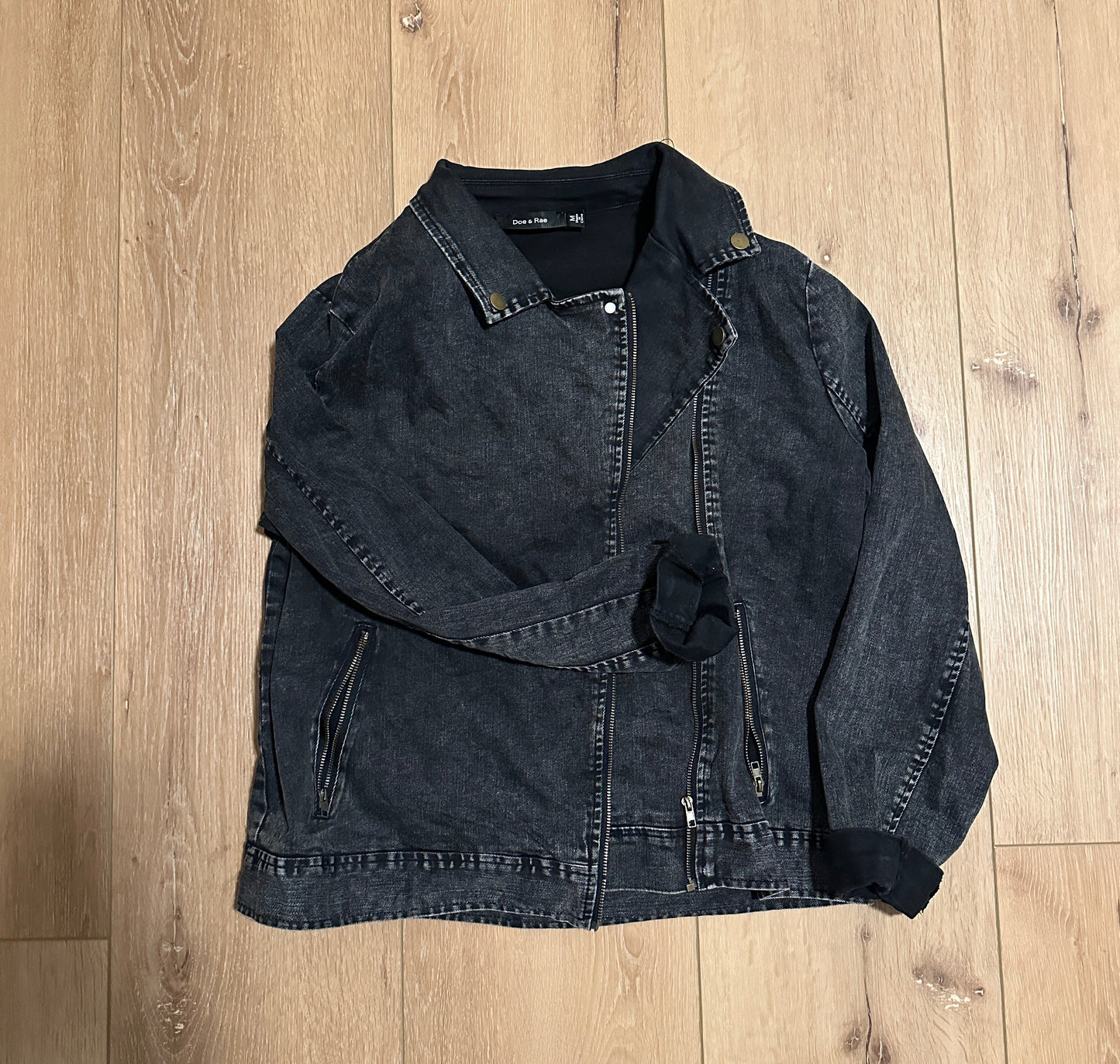 #161 Women’s Size Medium Black Doe & Rae Moto Jacket (reduced!)