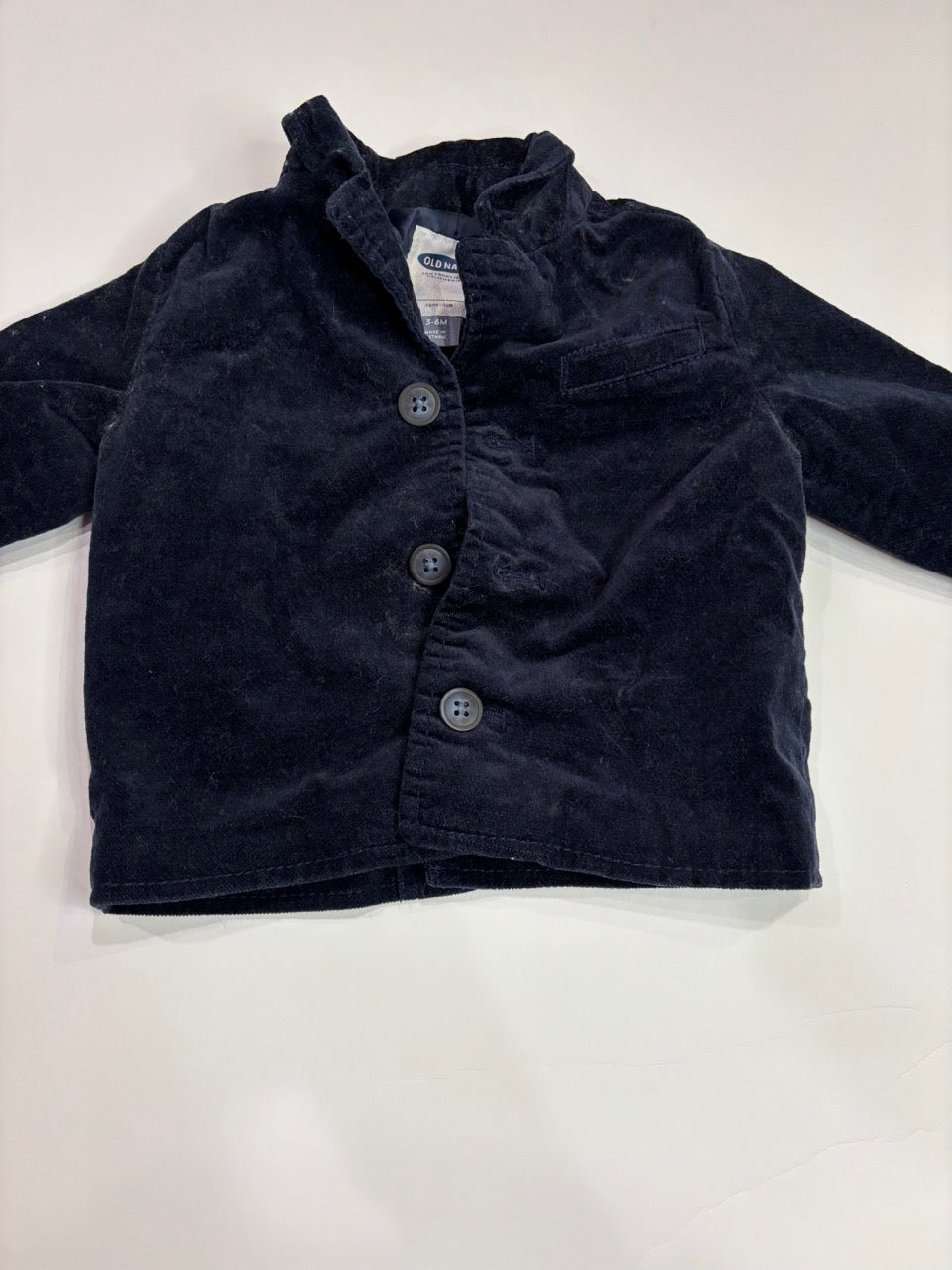 #86A boys 3-6mo corduroy jacket, navy, old navy