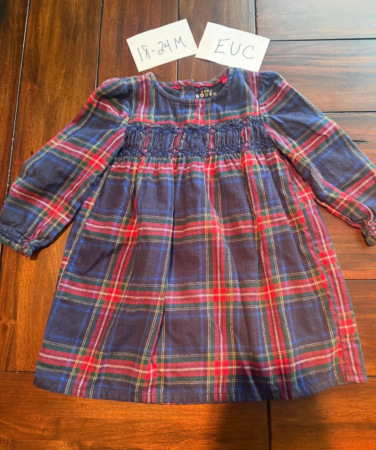 #51 Baby Boden 18-24M Holiday Plaid Tartan Dress