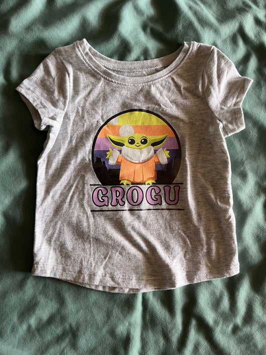 Seller 73A: EUC 12M Grogu Star Wars Girls T-Shirt - Grey