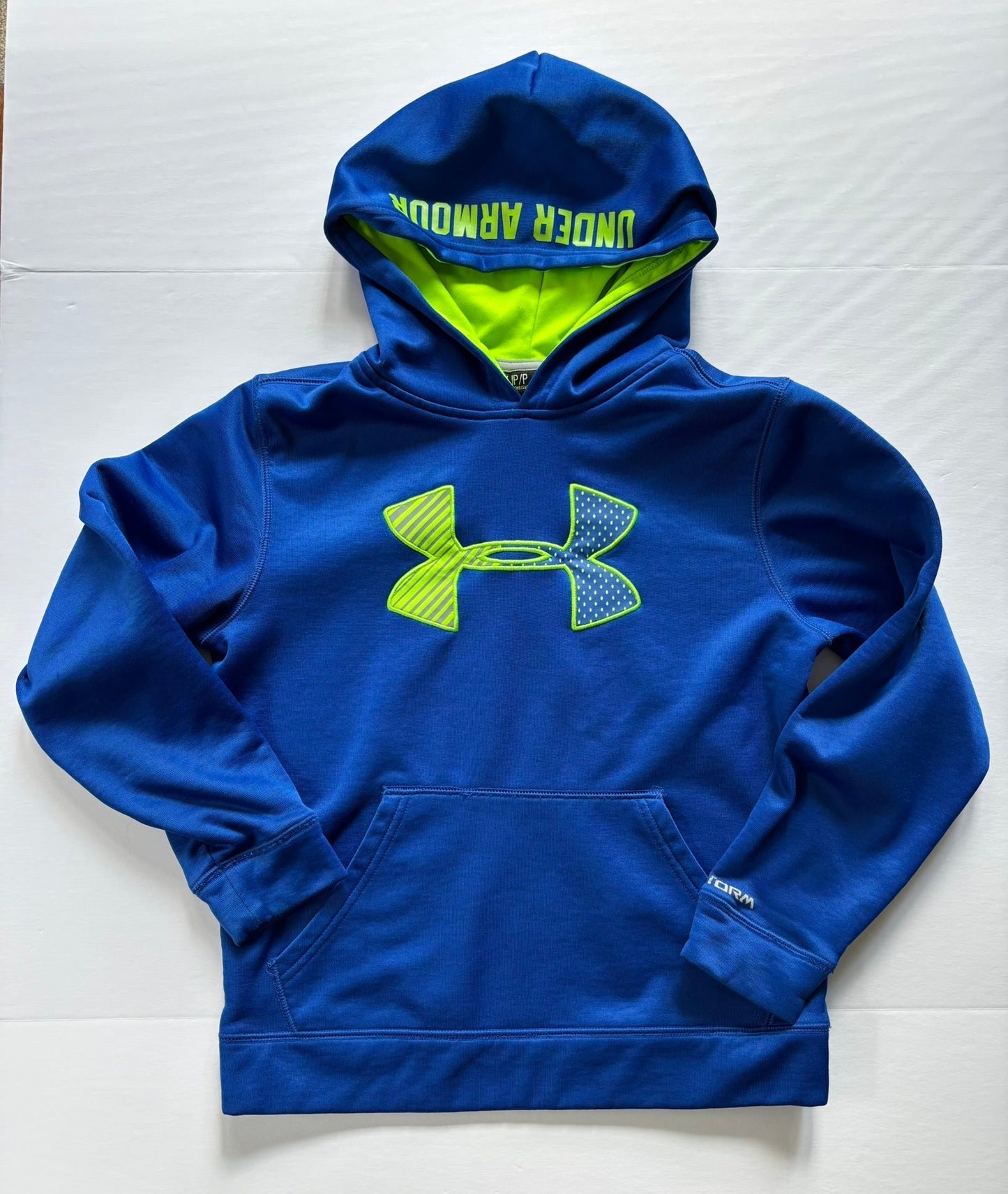 #101 Under Armour Hooded Logo Hooded Sweatshirt Blue Boys Size Small