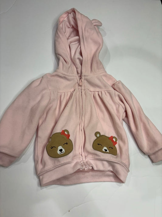 #86A girls 9mo pink bear jacket, carters